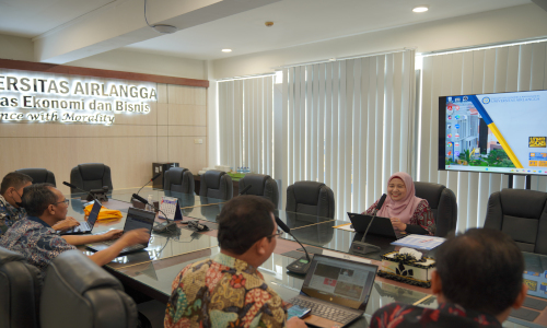 FEB UNAIR DAN BPS GELAR MONITORING DAN EVALUASI KELAS DOUBLE DEGREE BPS